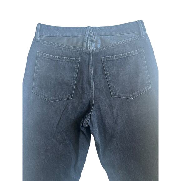 GOOD AMERICAN GOOD VINTAGE LEATHER STRAIGHT LEG JEANS WASHED BLACK SIZE 8/29 - Picture 6 of 9